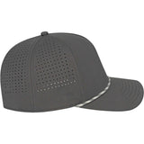 Right View of Grey Cap America Summit Perforated Cap with Rope plain
