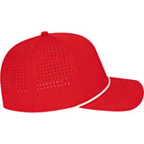 Right View of Red Cap America Summit Perforated Cap with Rope plain
