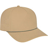 Tan Cap America Summit Perforated Cap with Rope plain