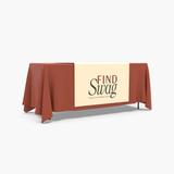 Custom branded table runner with full-color dye sublimation print