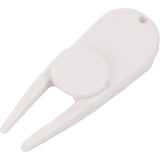 White Divot Tool with Ball Marker plain