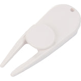 White Divot Tool with Ball Marker plain
