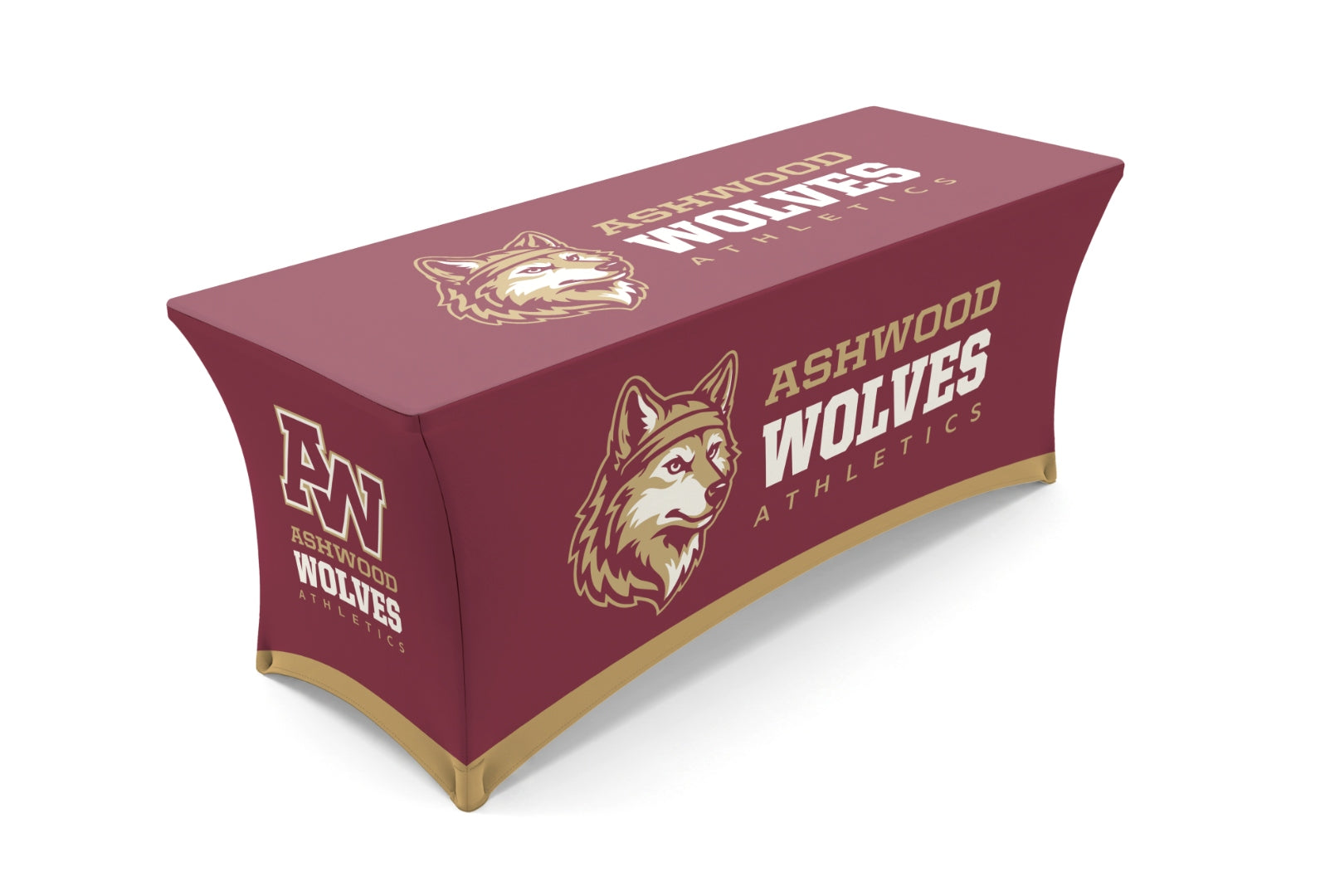 Illustrative table cover mockup using an invented institution
